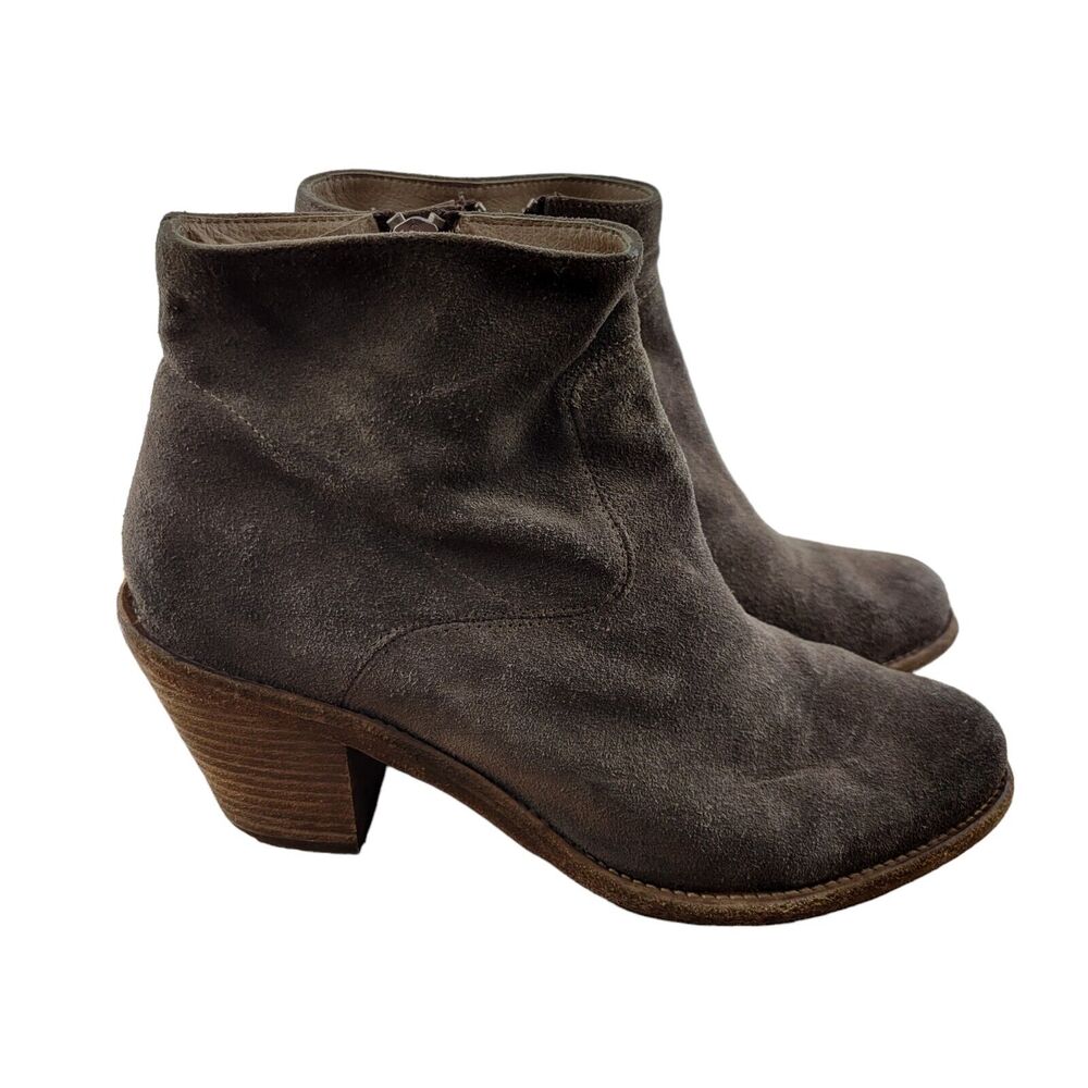 Allsaints Womens Suede Ankle Boots Size 38 7 Taupe Tan Gray‎ Wedge Heel
